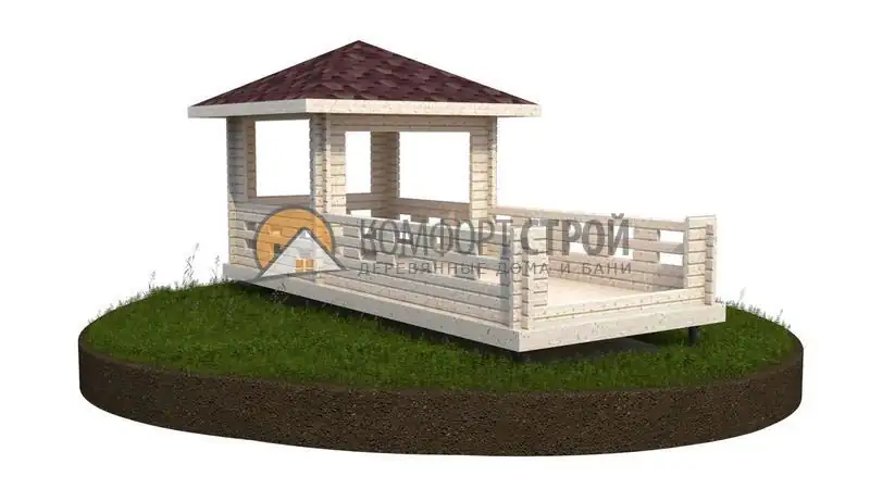 Беседка Био 02 3х7 из сухого минибруса