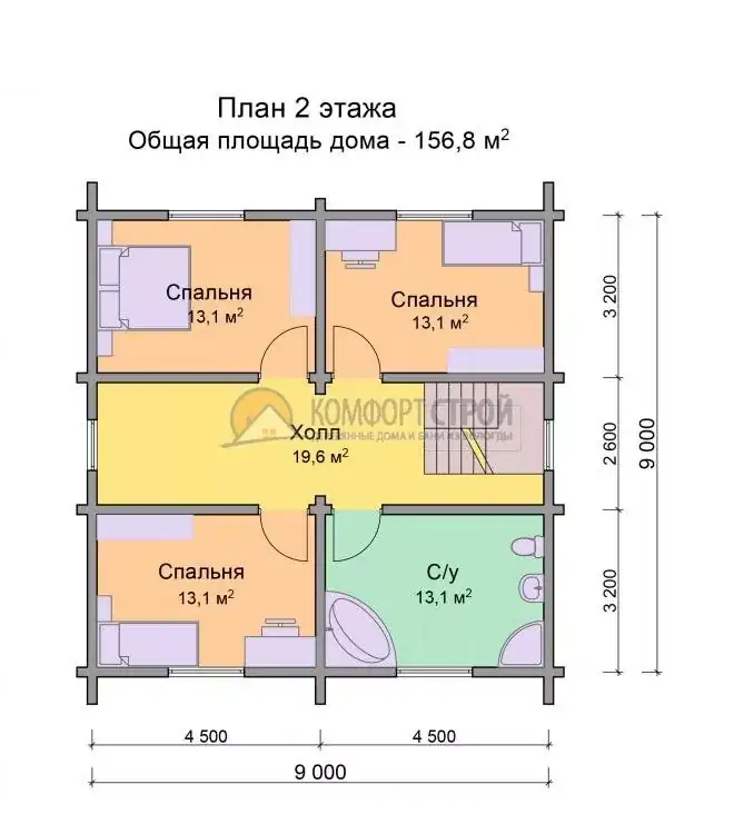 Проект дома «Дмитров» из оцилиндрованного бревна —