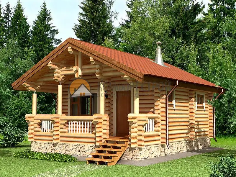 Проект бани 41.4 кв.м 6.2х8 из профилированного бруса