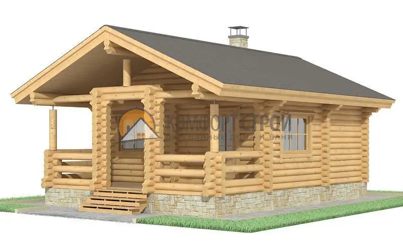 Проект бани 37.62 м2 5.5х7.8 из профилированного бруса