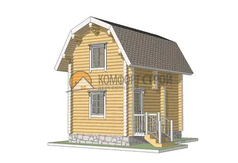 Проект дома-бани 36 кв.м 3.7х5.7
