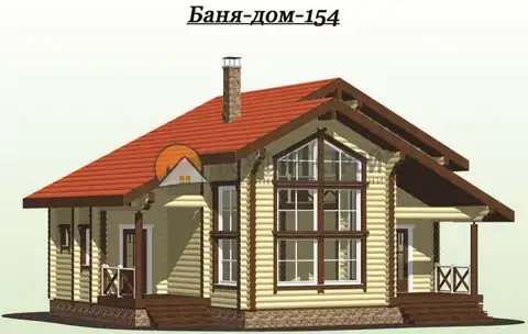 Проект дом-баня 132 кв.м 9х9.5
