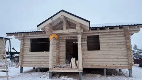 Сборка дома 8×9 м из оцилиндрованного бревна 240 мм — фото 2