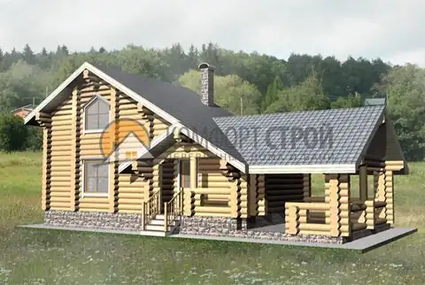 Проект дом-баня 83.7 кв.м. 6.3х14